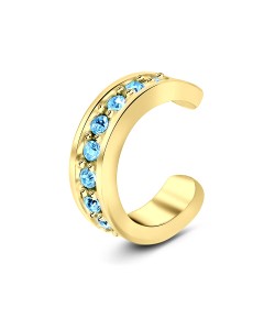 Shinny CZ Stone Gold Plated Silver Ear Cuff EC-511-GP